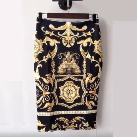 European Baroque Style Pencil Skirt - Picture 2 of 8